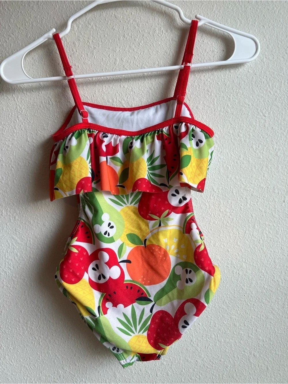 Disney Red Fruit-Print Ruffle One-Piece Swimsuit